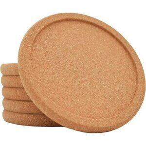 Absorbent Cork Coasters for Drinks 6 Piece Extra Thick Heat Resistant Cup Set